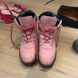 Women’s Acne studiosPink Lace-Up Hiking Boots